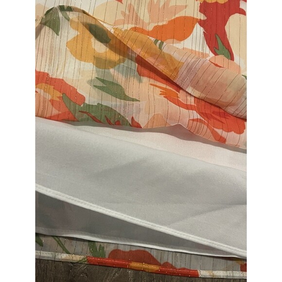 Sugarlips Kailua Floral Tailwind Half Button Front Blouse – Size Large - Picture 5 of 9